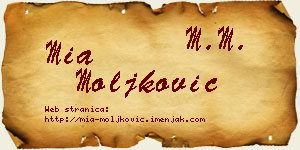 Mia Moljković vizit kartica